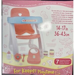 JC Toys - Doll High Chair, Fits Dolls up to 17", Easy to Clean, Simple Assembly